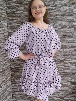 🟣 Rochie Lila cu Volane 🟣