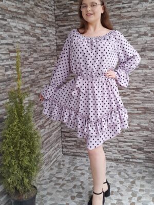 🟣 Rochie Lila cu Volane 🟣